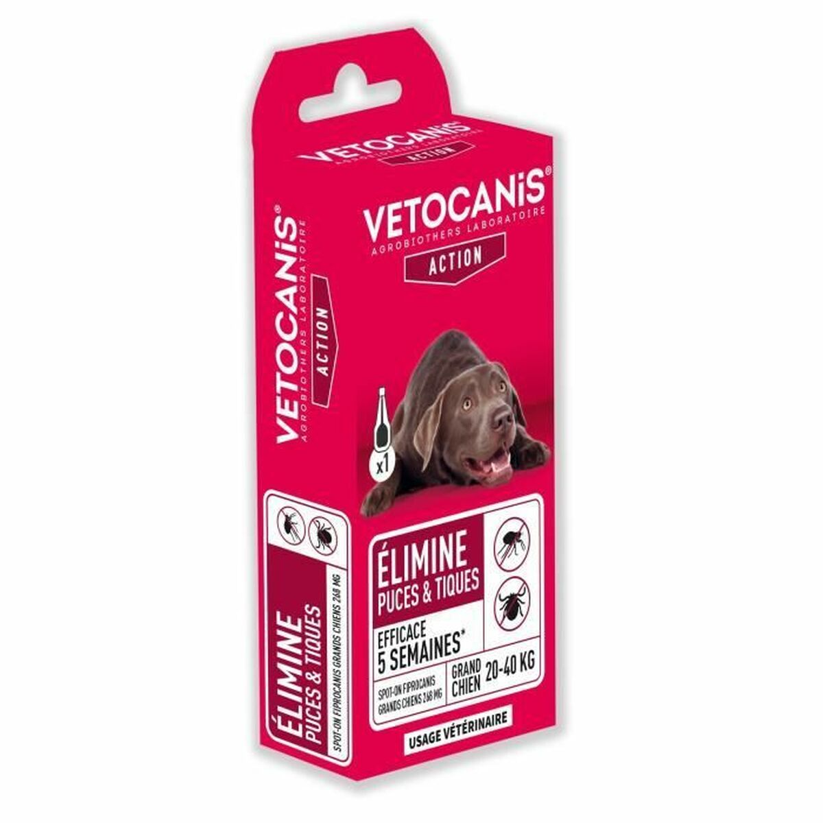 Antiparasiten Vetocanis Fipronil Hund Groß 20-40 Kg