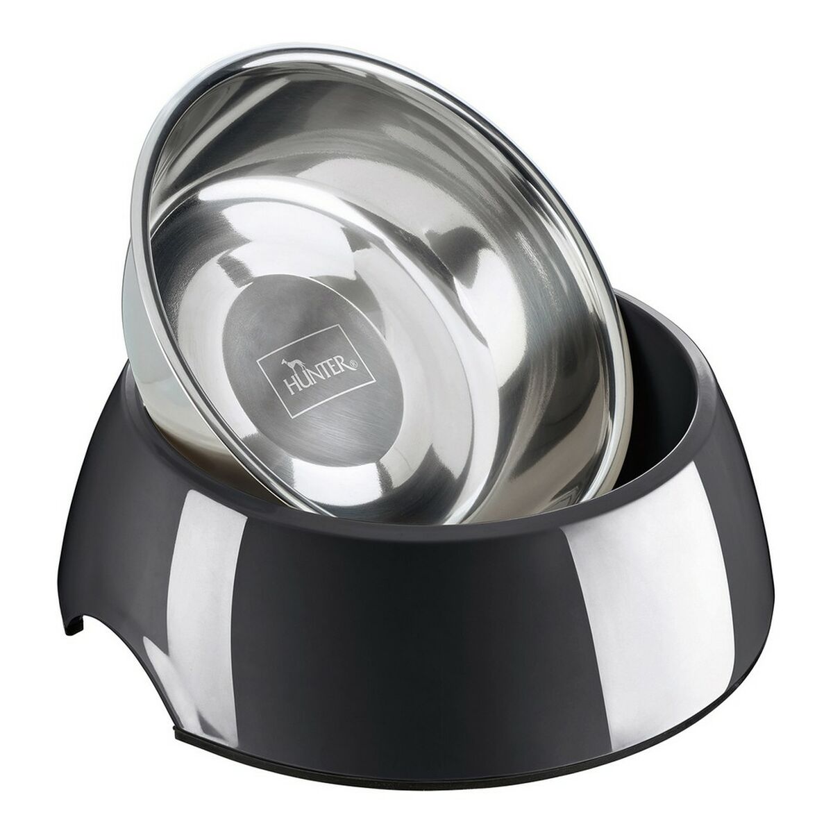 Hunter Futternapf Für Hunde Hunter Melamine Edelstahl Schwarz 700 Ml (22 X 22 X 11,5 Cm)