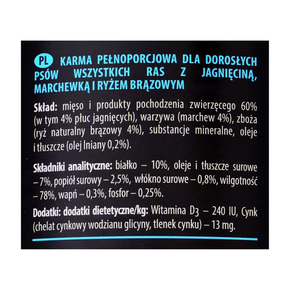 Nassfutter Dolina Noteci Piper Animals Lamm Reise Mohrrübe 800 G