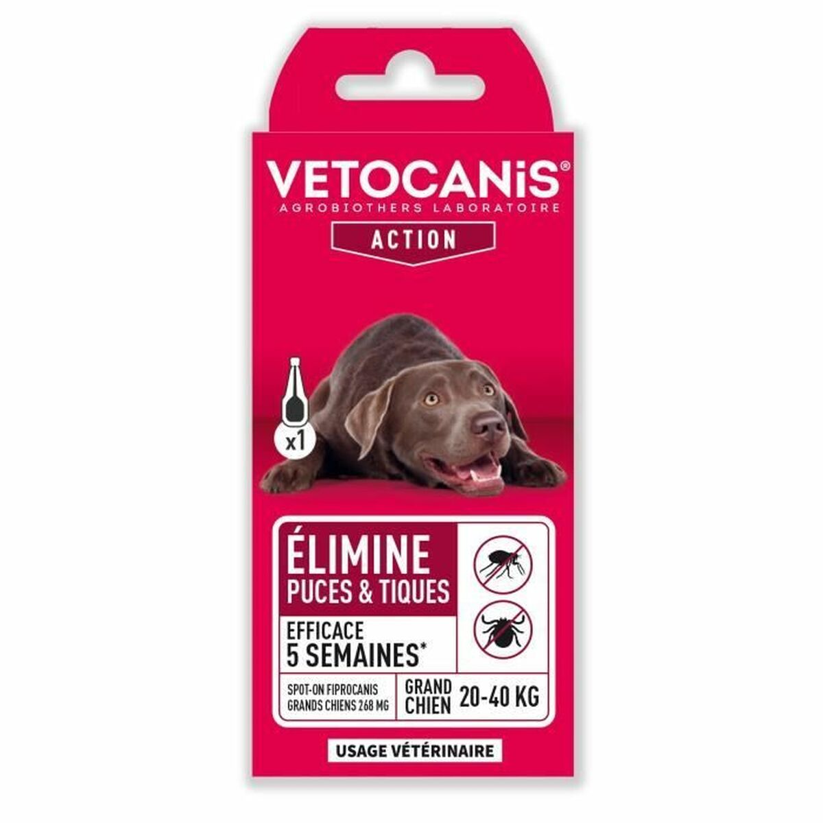 Antiparasiten Vetocanis Fipronil Hund Groß 20-40 Kg