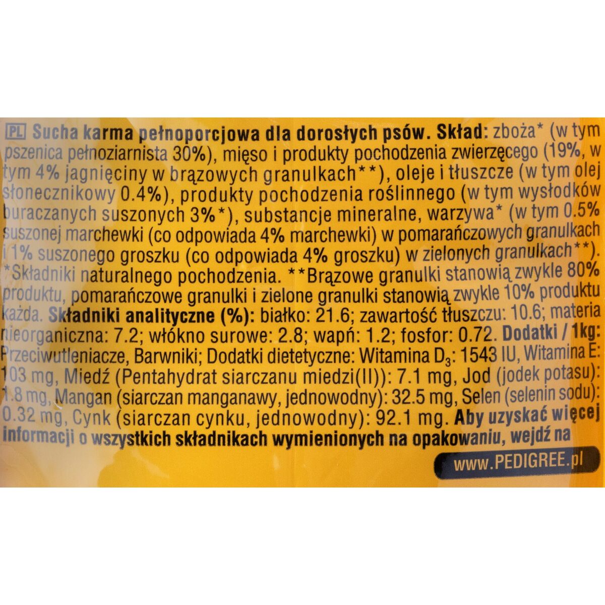 Pedigree Hundefutter Pedigree Adult Professional Erwachsener Lamm 15 Kg