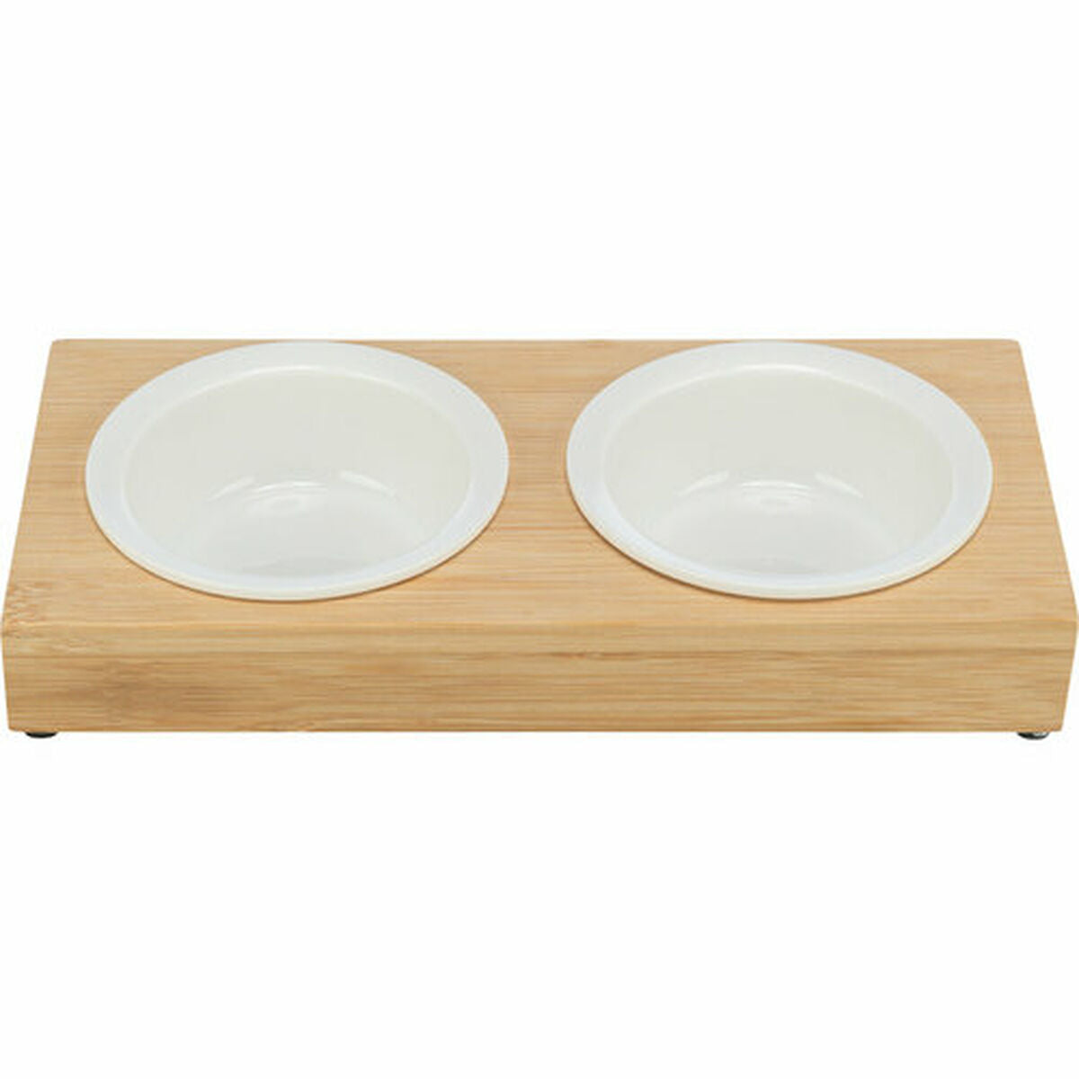 Trixie Futternapf Für Hunde Trixie Weiß Natürlich Aus Keramik Bambus Ø 12 Cm 2 X 250 Ml 30 × 5 × 14 Cm