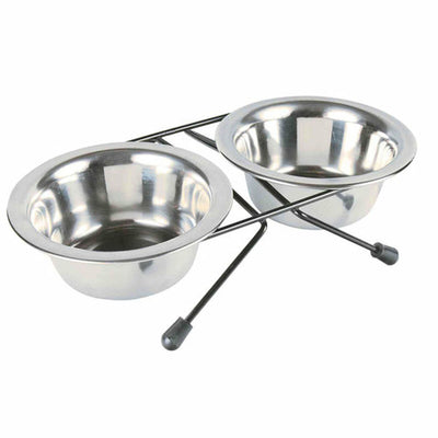 Trixie Futternapf Für Hunde Trixie Eat On Feet Edelstahl 200 Ml Double 2 X 200 Ml 11 Cm