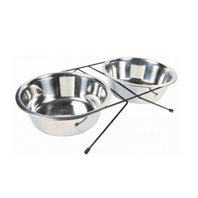 Trixie Futternapf Für Haustiere Trixie Double Schwarz Edelstahl 0,75 L