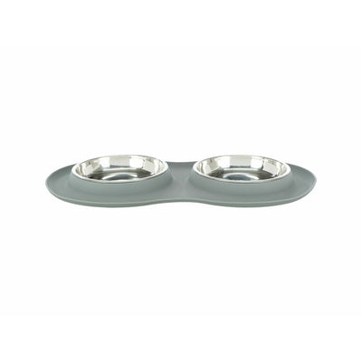 Trixie Futternapf Für Hunde Trixie Grau Edelstahl Ø 16 Cm Double 2 × 0,3 L 47 × 3 × 26 Cm