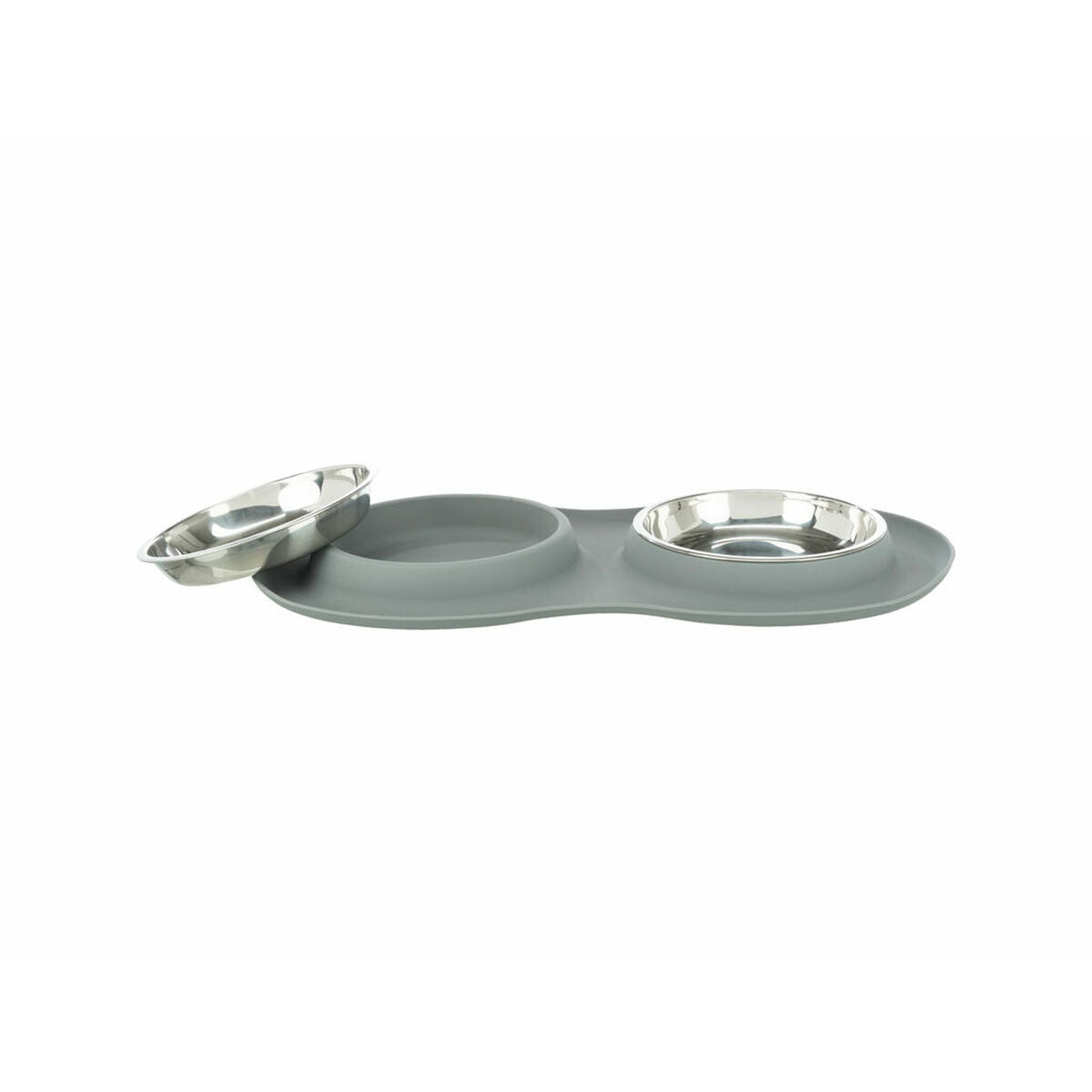 Trixie Futternapf Für Hunde Trixie Grau Edelstahl Ø 16 Cm Double 2 × 0,3 L 47 × 3 × 26 Cm