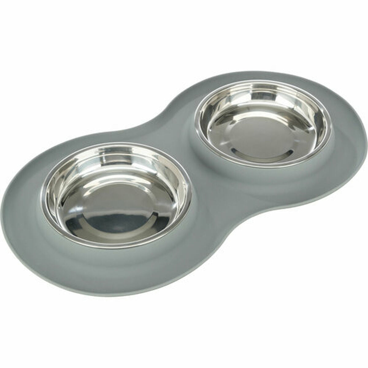 Trixie Futternapf Für Hunde Trixie Grau Edelstahl Ø 16 Cm Double 2 × 0,3 L 47 × 3 × 26 Cm