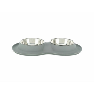 Trixie Futternapf Für Hunde Trixie Grau Edelstahl Ø 16 Cm Double 2 × 0,4 L 40 × 5 × 23 Cm (2 Stück)