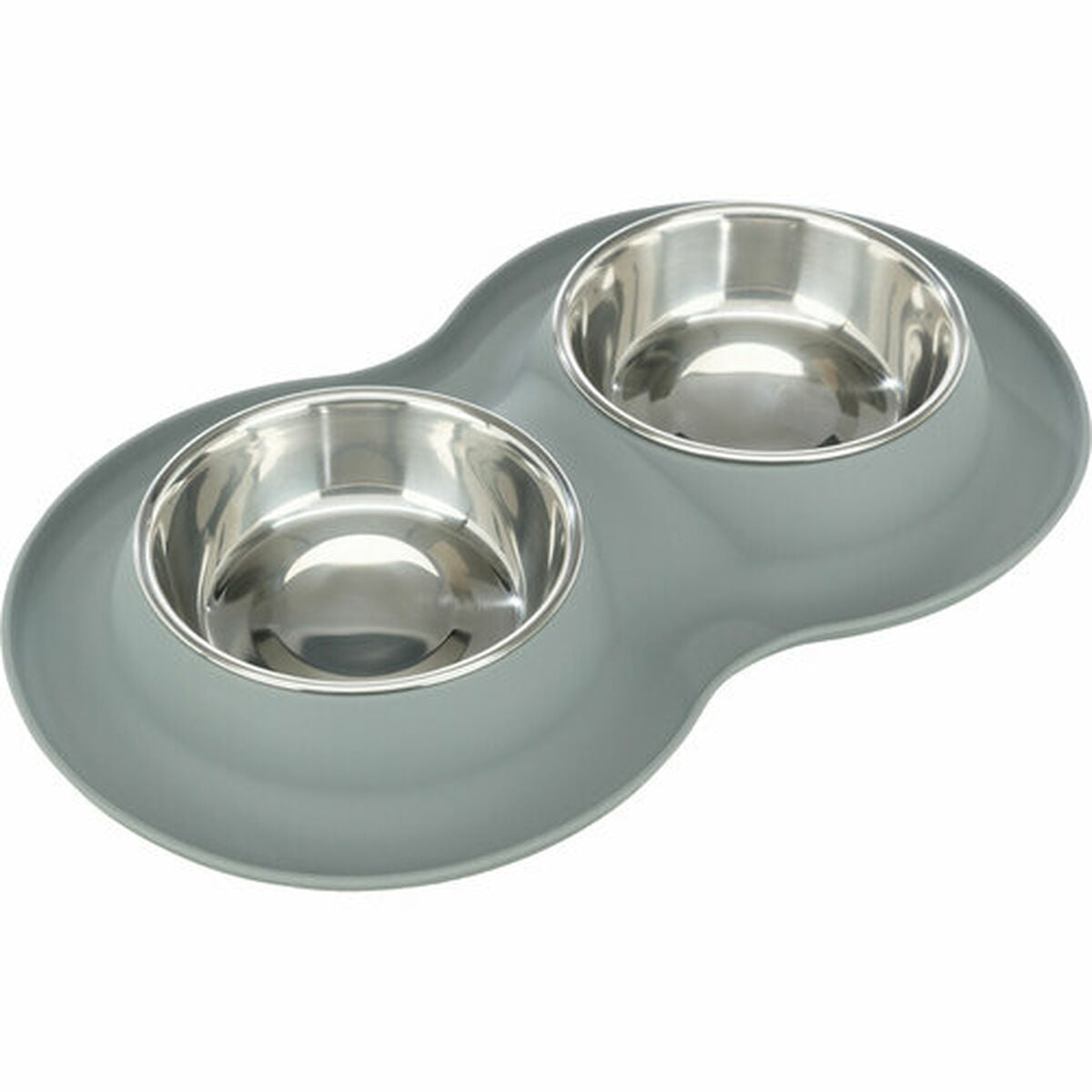 Trixie Futternapf Für Hunde Trixie Grau Edelstahl Ø 16 Cm Double 2 × 0,4 L 40 × 5 × 23 Cm (2 Stück)