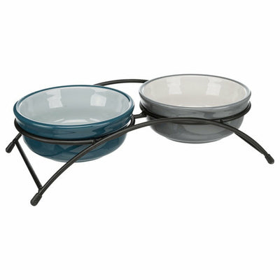 Trixie Futternapf Für Hunde Trixie Blau Grau Hellgrau Aus Keramik Ø 13 Cm 2 X 250 Ml (2 Stück)