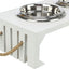 Trixie Be Nordic Set Fressnapf/Wassernapf Holz/Edelstahl Weiss