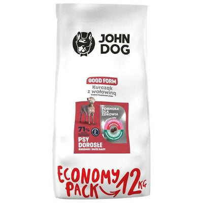 Hundefutter John Dog Good Form Erwachsener Huhn Rindfleisch 12 Kg