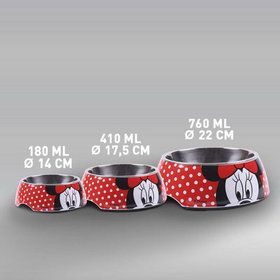 Minnie Mouse Futternapf Für Hunde Minnie Mouse Rot Melamine 180 Ml Schwarz Metall
