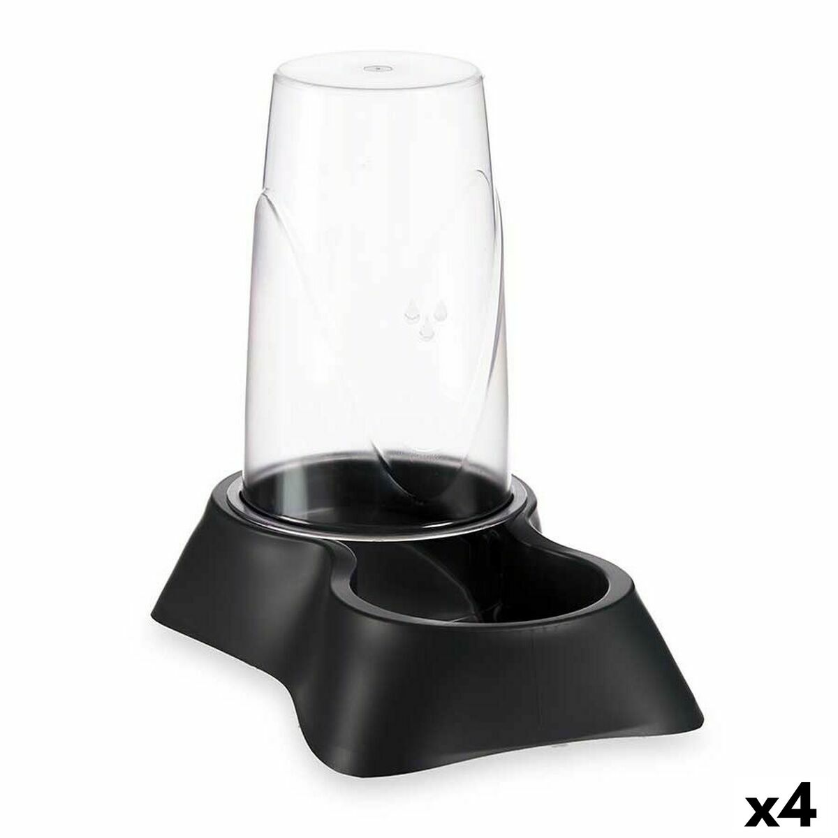 Mascow Futternapf Für Haustiere Ausgabegerät Schwarz Polypropylen 3,5 L 21,5 X 32,5 X 32,5 Cm (4 Stück)